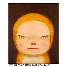 奈良美智「依然被胖虎搶走蝴蝶結的哆啦美@深夜」©YOSHITOMO-NARA-2017-©Fujiko-Pro。圖聯合數位文創提供-1